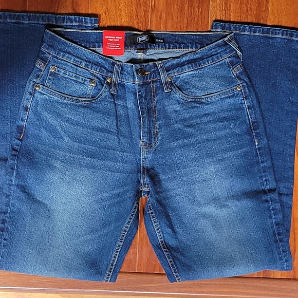 Relaxed Straight Fit Jeans Comfort Flex 5 Pocket Blue Men's 32W X 32L NEW - Picture 2 of 5